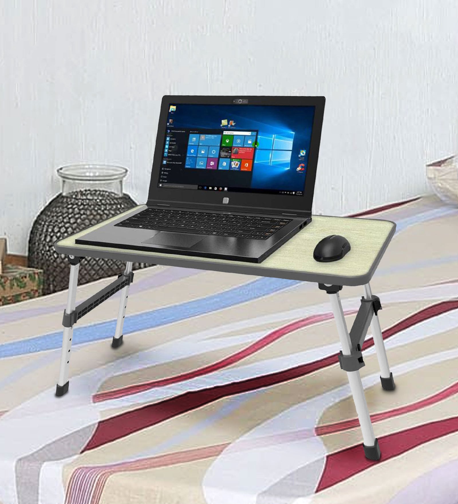 Buy Multipurpose Laptop Table (with Cooling Fan) in Grey Colour Online