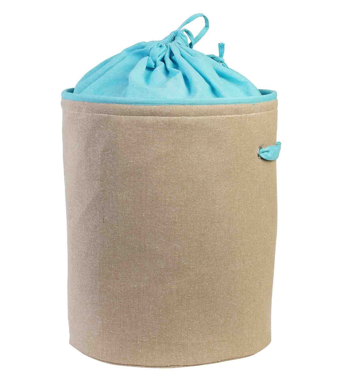 Buy Blue & Blue Fabric Foldable 20 L Laundry Basket Online - Laundry ...