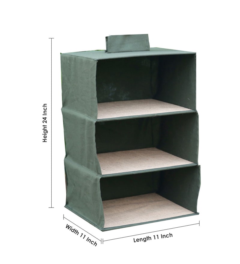 Buy My Gift Booth Canvas Jute Green Wardrobe Organiser Online