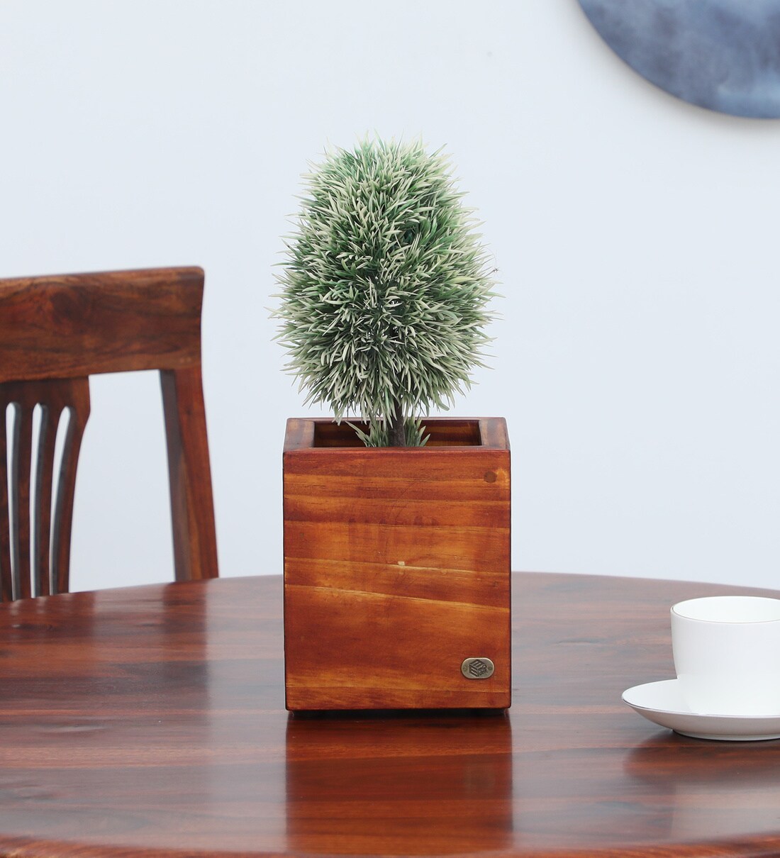 Buy Natural Finish Pine Wood Square Desk Planter by My Eden at 100 OFF