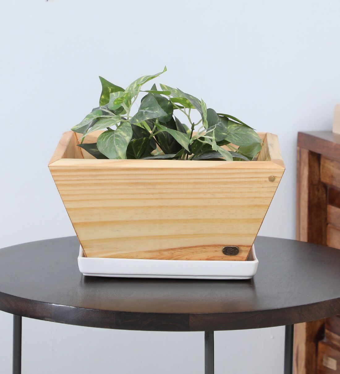 Buy Natural Finish Pine Wood Square Desk Planter by My Eden at 27 OFF