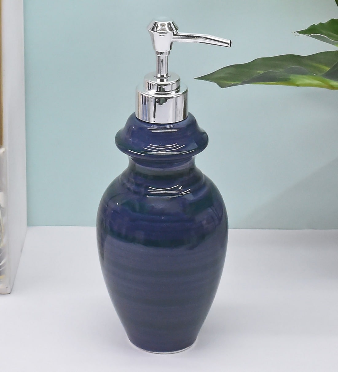 Buy Navy Blue 300 ml Ceramic Liquid Soap Dispenser by Kookee at 19 OFF