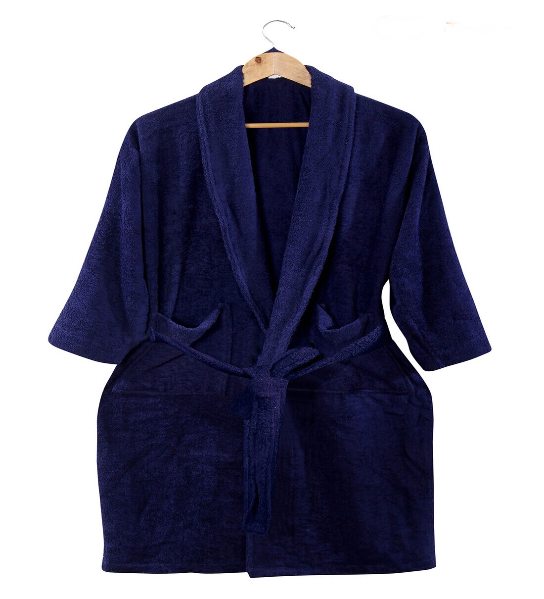 Buy Navy Blue Solid Cotton Unisex Bathrobe (XL) By Cotton Trendy at 40 OFF by Cotton Trendy