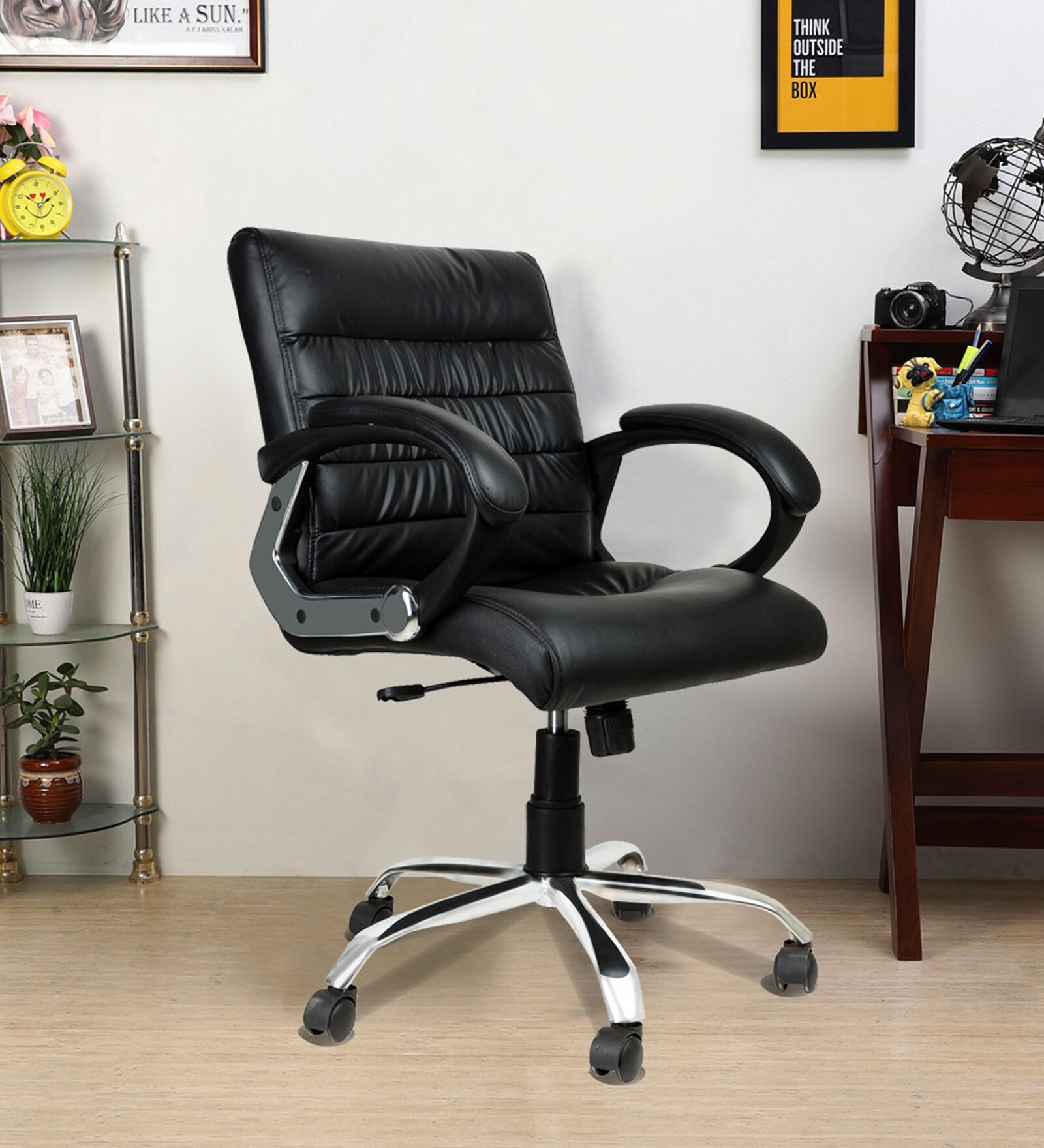 Buy Newton Leatherette Executive Chair in Black Colour Online ...