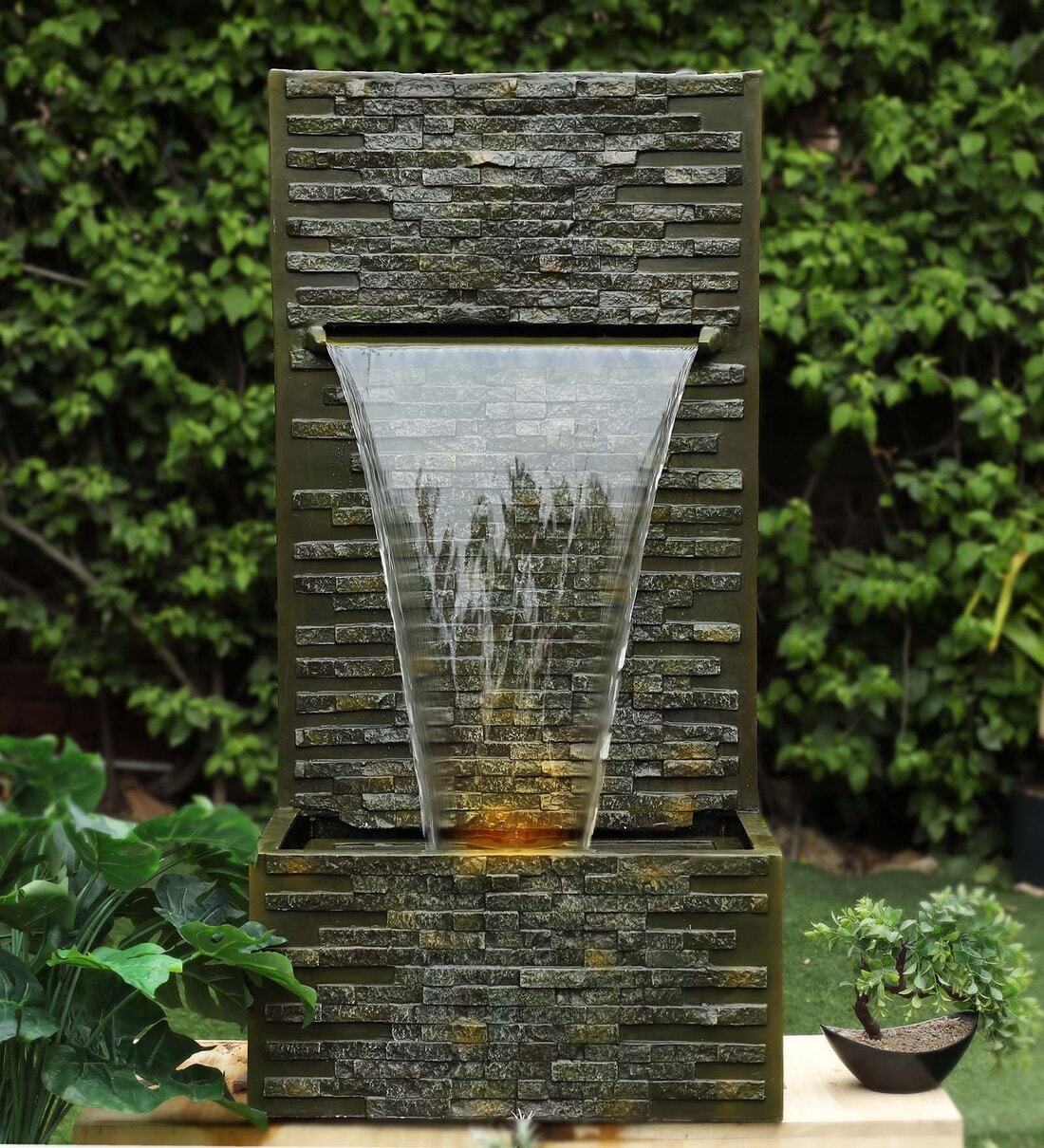 Buy Niagara Sheet Olive Green Polyresin Indoor Fountain by Ripples at ...