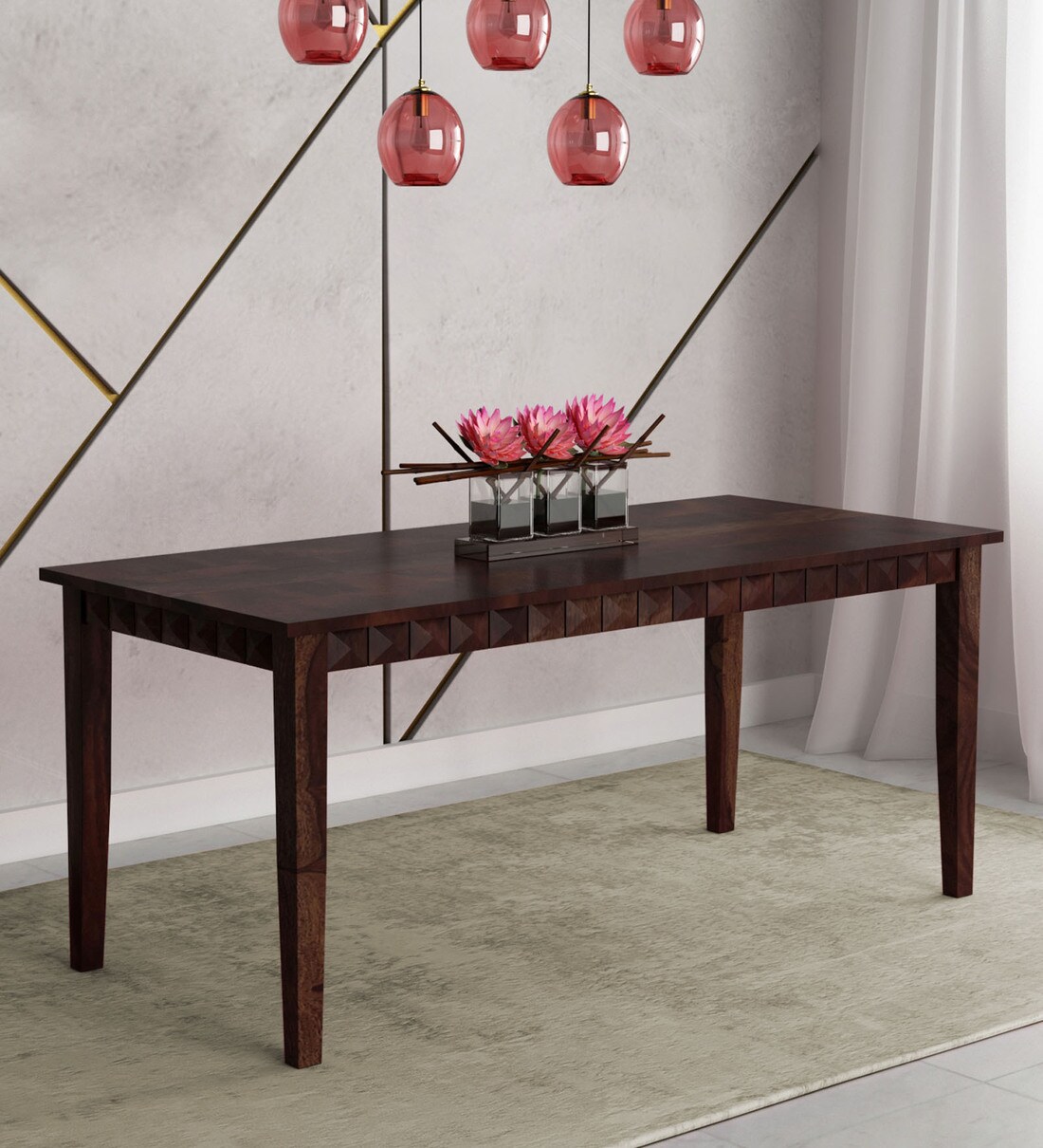 Buy Norman Solid Wood Eight Seater Dining table in Provincial Teak