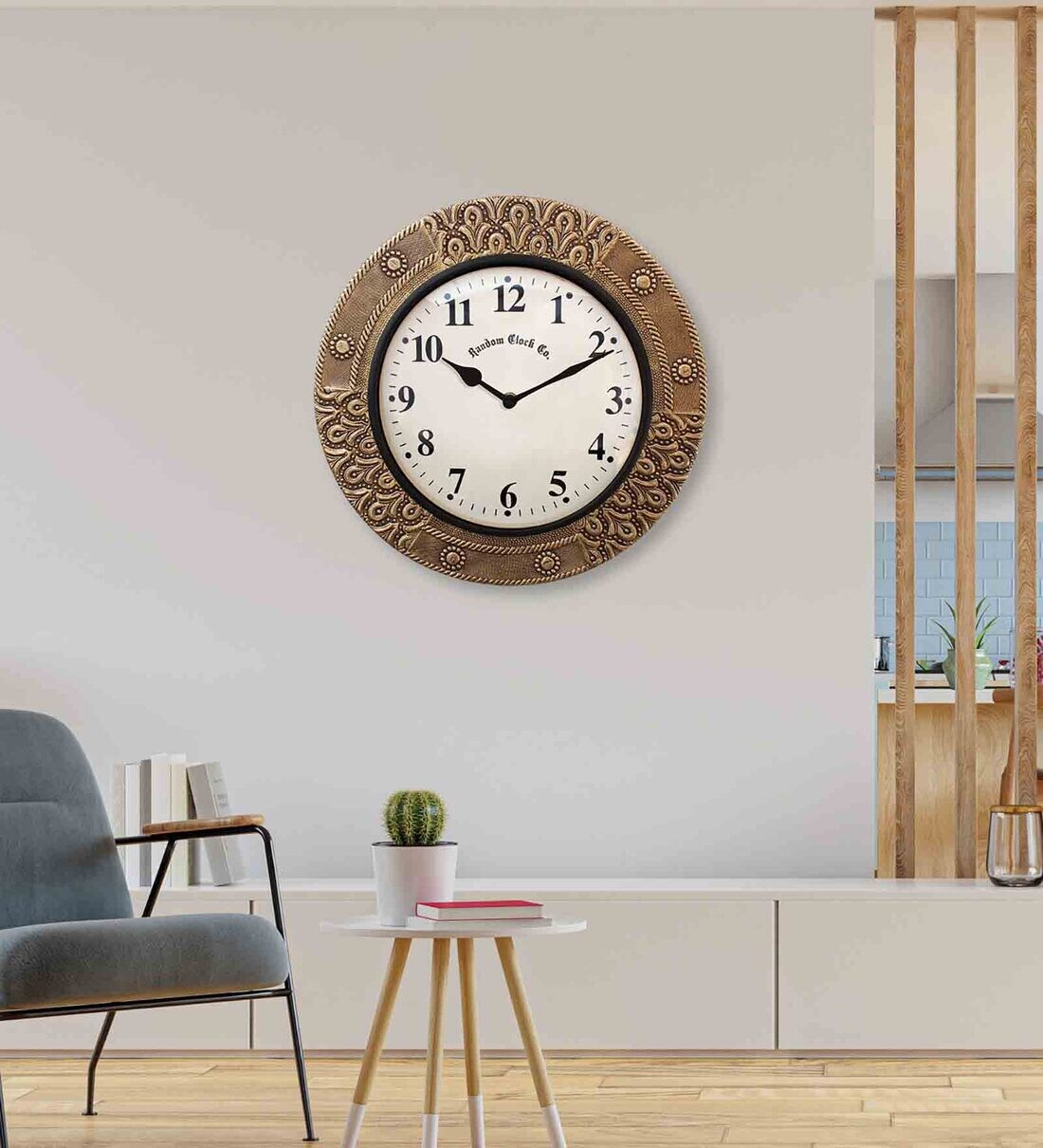Buy Numeric Dial Gold Brass Wall Clock by Random at 63 OFF by Random