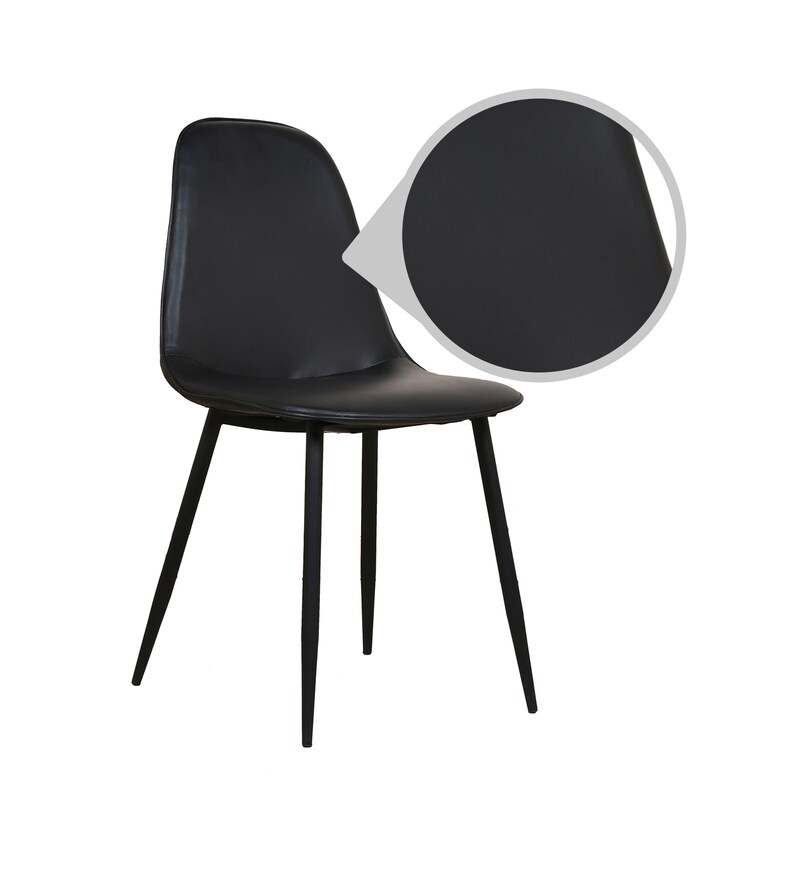 Hash Dining Chair Set Of 2 In Black Colour By Parin