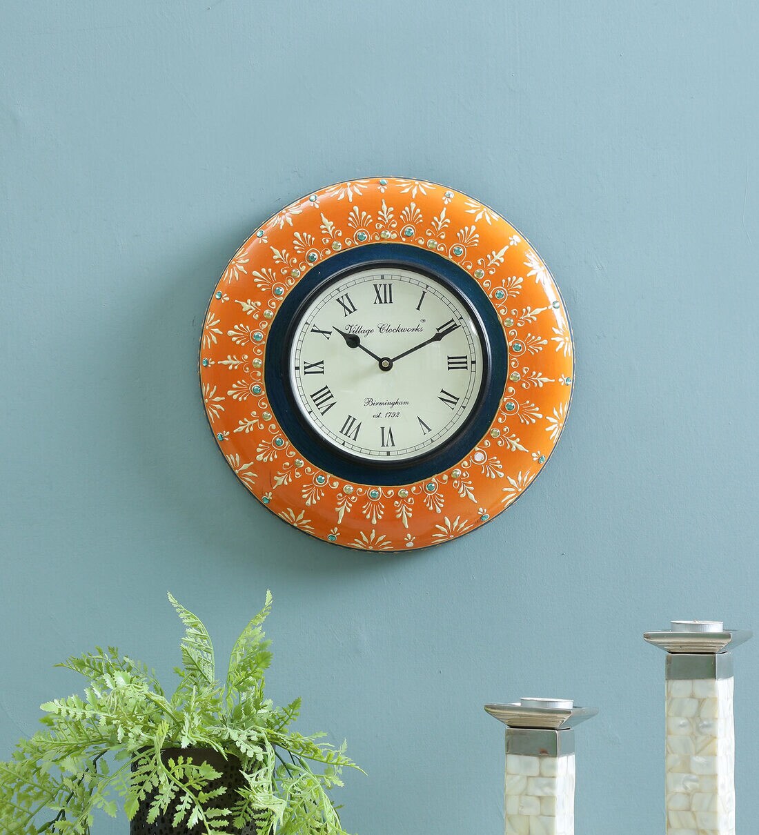 Buy Orange Analog Traditional Wall Clock at 42 OFF by Ujjwal Wood