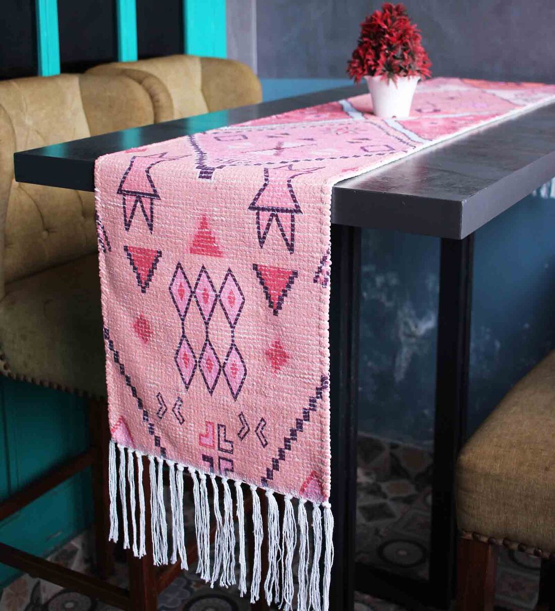 Buy Andrew (72x13) Pink Cotton Table Runner at 77 OFF by The little