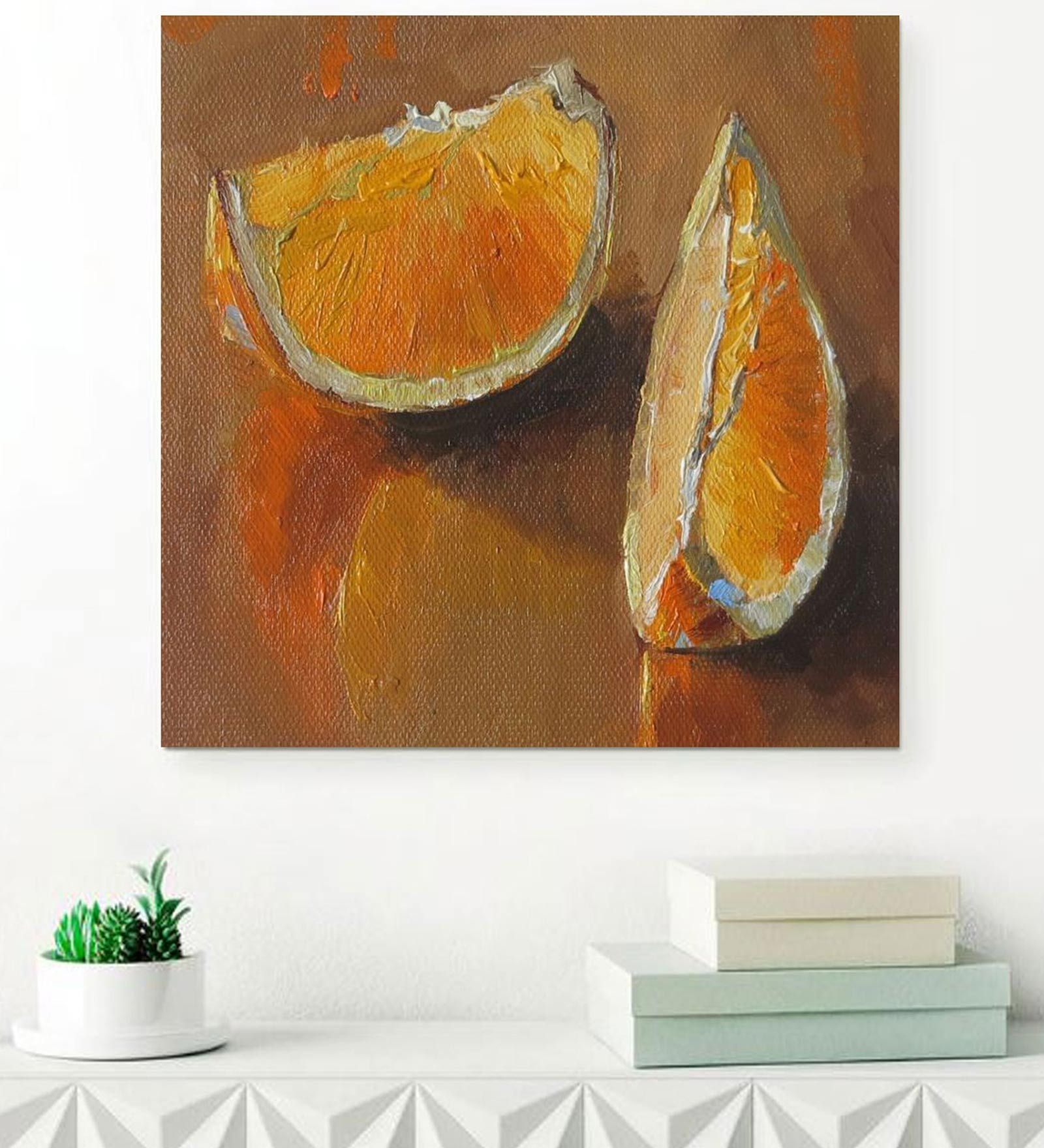 Buy Original Handmade Orange Orange Oil Painting On Canvas By Gallery99