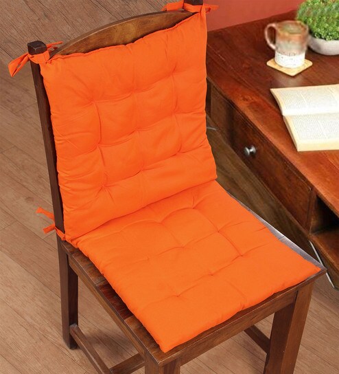 orange kitchen chair pads