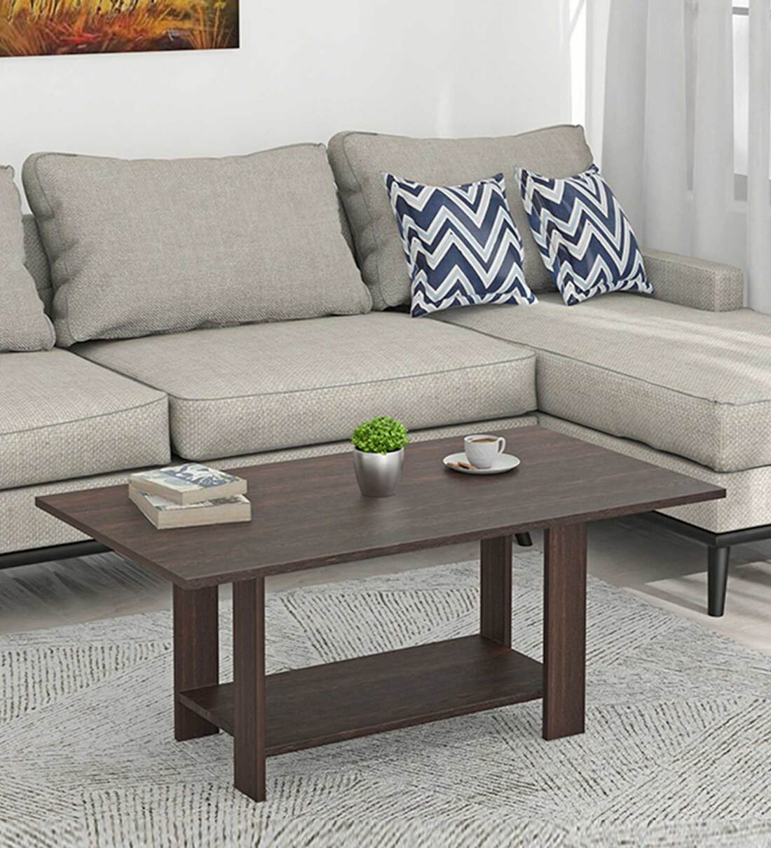 Buy Osnale Rectangular Shape Coffee Table in Wenge Finish Online