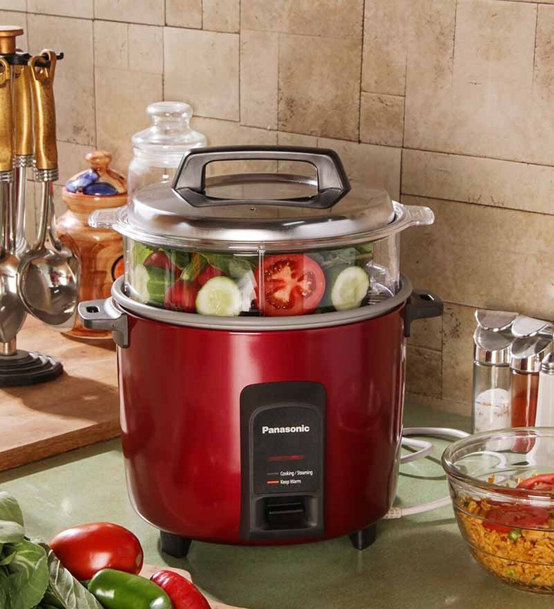 Buy Panasonic SRY22FHS Rice Cooker Burbundy Online Discontinued