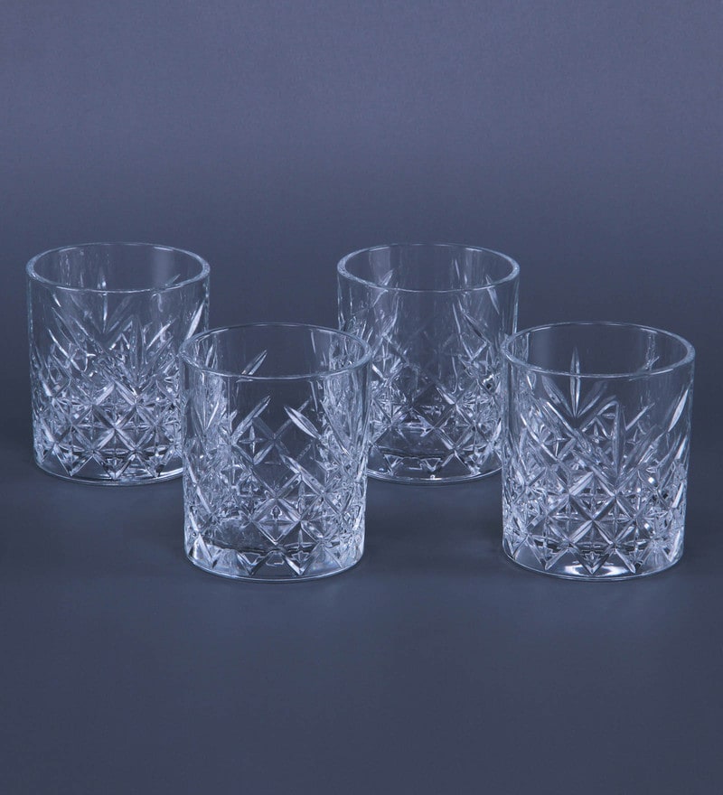 Buy Pasabahce Timeless Glass 345 ML Whisky Tumbler Glasses - Set of 4 ...