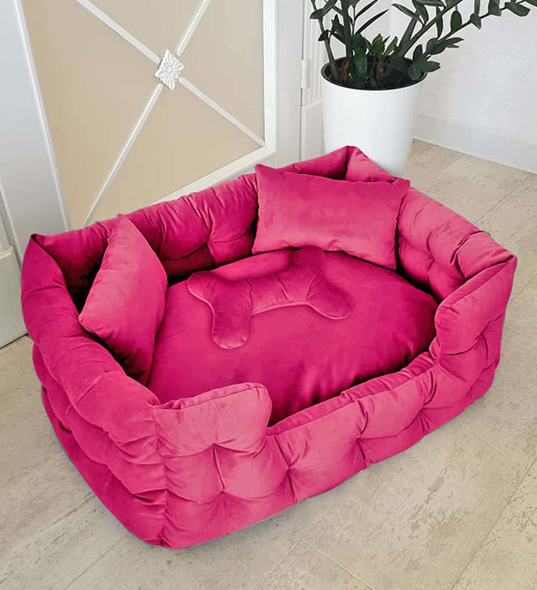 Buy Lounger Large Pink Fabric Pet Bed at 67 OFF by Hiputee Pepperfry