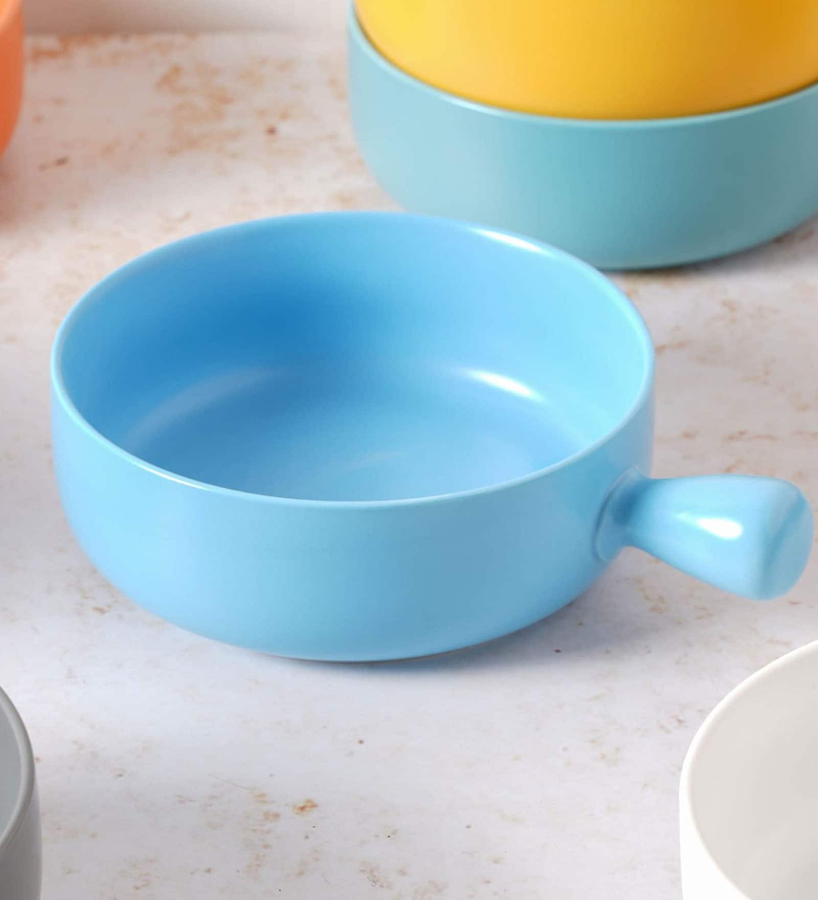 Buy Peign 520ml Blue Ceramic Baking Bowl with Lid by Nestasia at 19