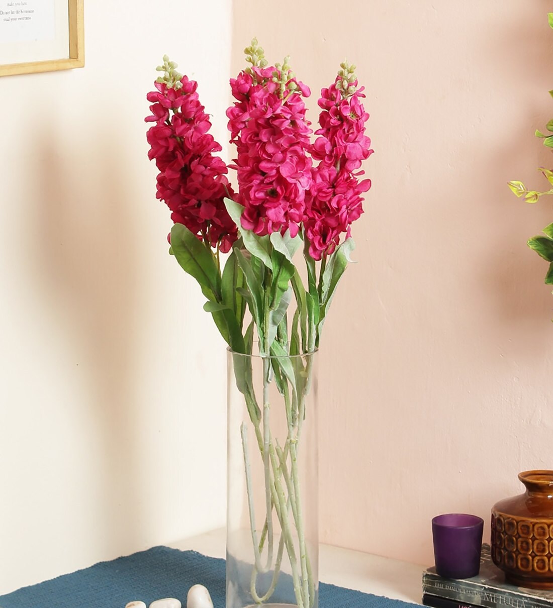 Buy Pink Fabric Single Stock Stem Artificial Flowers Online