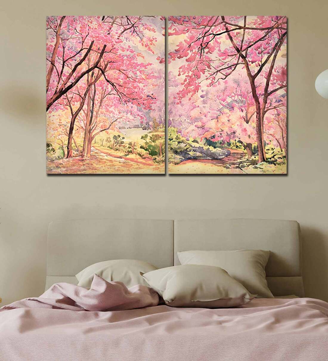 pink wall art framed