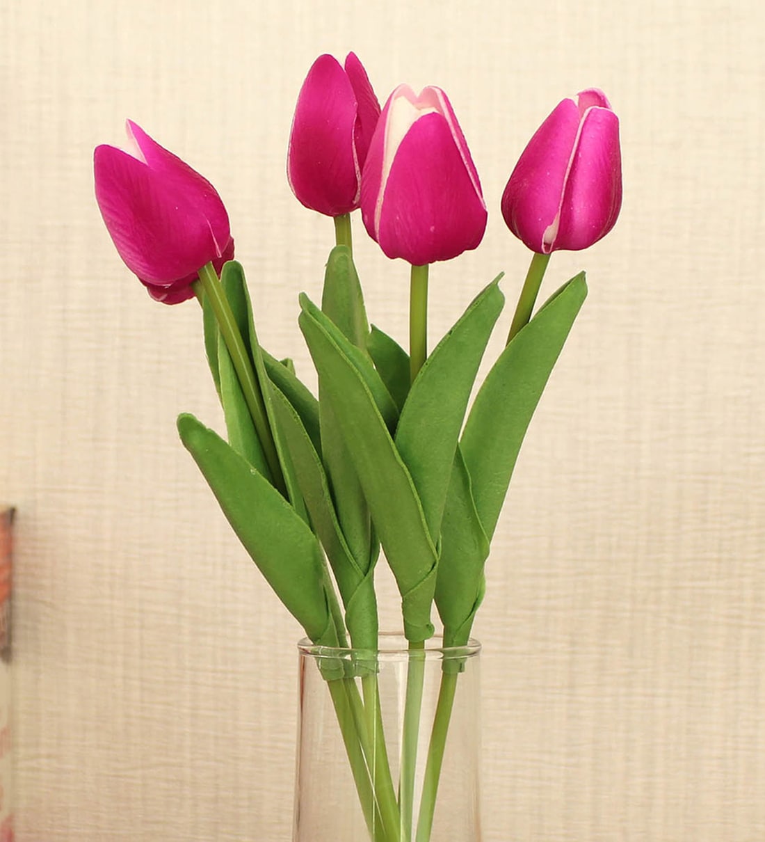 Artificial Tulip Flower Wreath – Pink, 20 Inch, Handmade For Door Or Wall