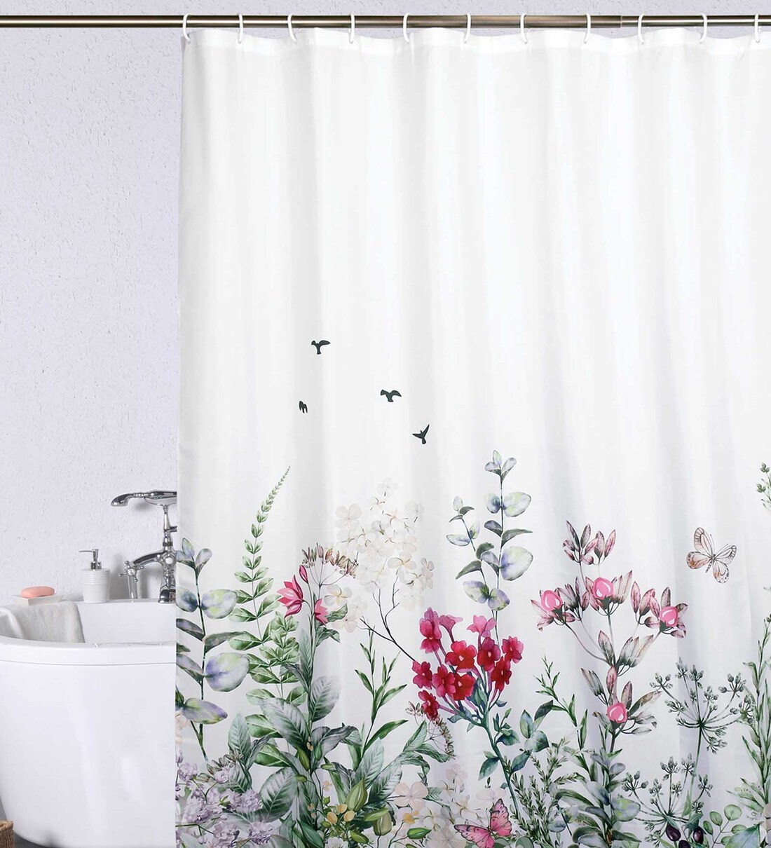 Buy Pink Shower Polyester 6 Ft Blackout Eyelet Shower Curtain by