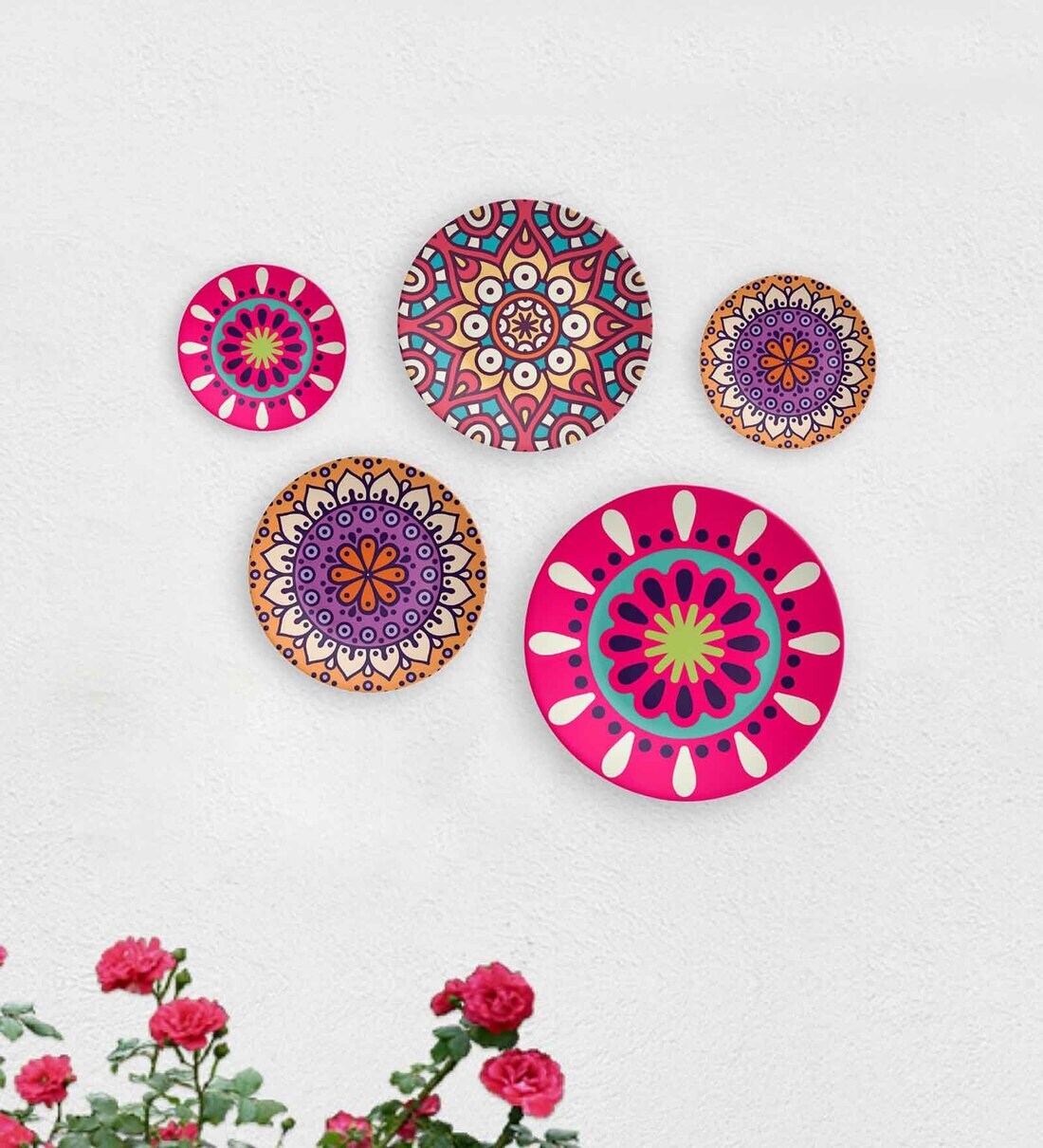 Buy Pink Rays Of Hope Decorative Wall Plates Set Of 5 at 24 OFF by Quirk India Pepperfry