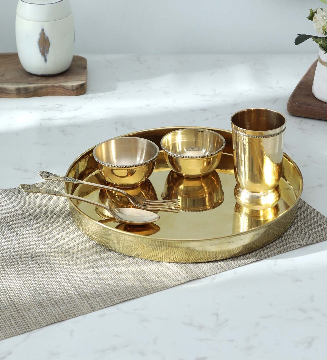 Buy Pital 12 Inch Gold Brass Dinner Plate at 24 OFF by Codesustain