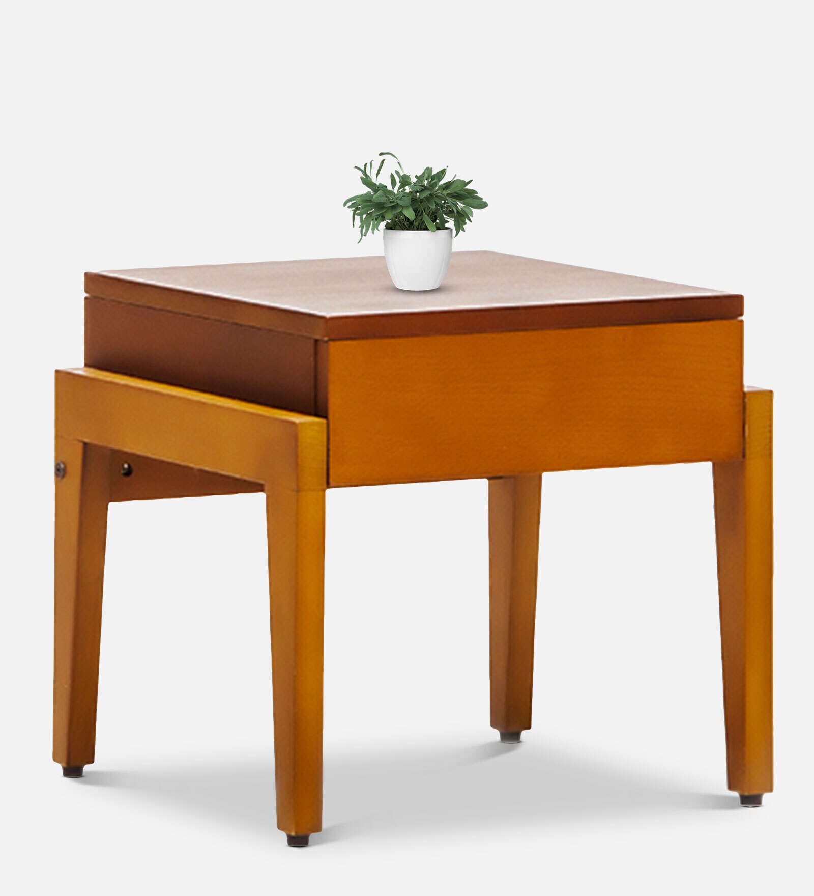 Buy Pico Night Table in Natural Teak Finish By Furlenco Online