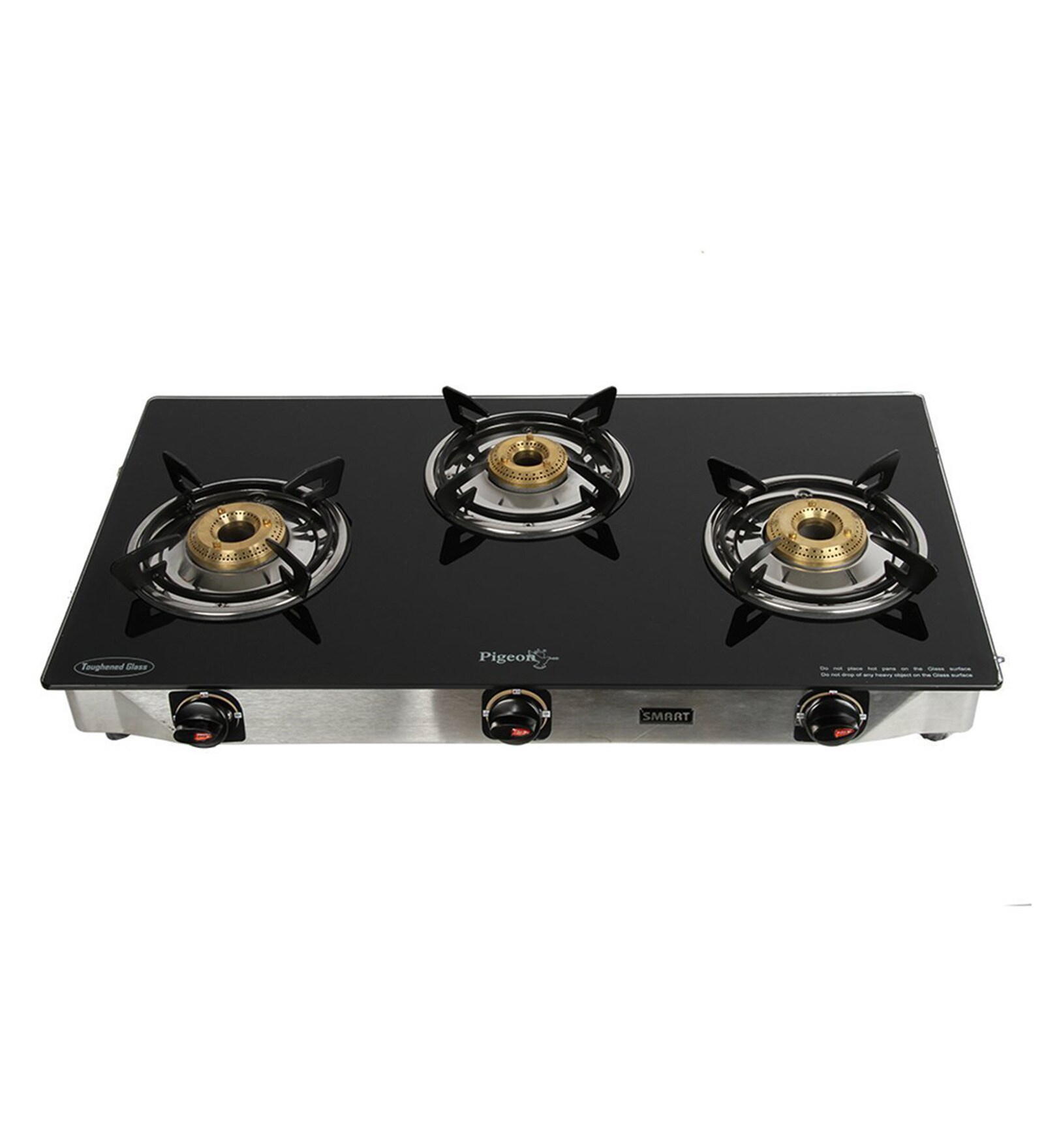 Buy Pigeon Blackline Smart Black Stainless Steel 3burner LPG Gas Stove