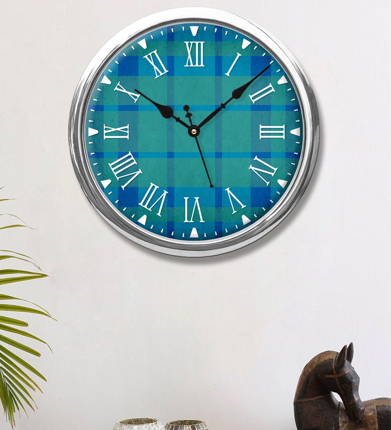 Buy Plastic Green Round Wall Clock Online Modern Wall Clocks