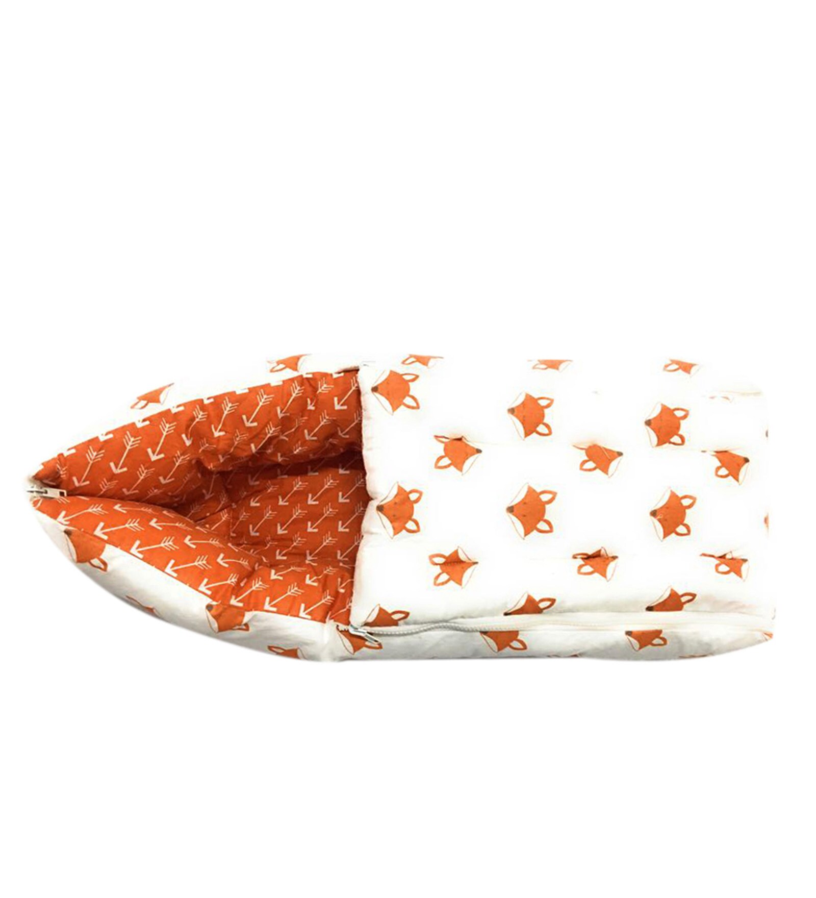Buy Playful Fox Reversible Baby Sleeping Bag in Orange Colour by Bacati