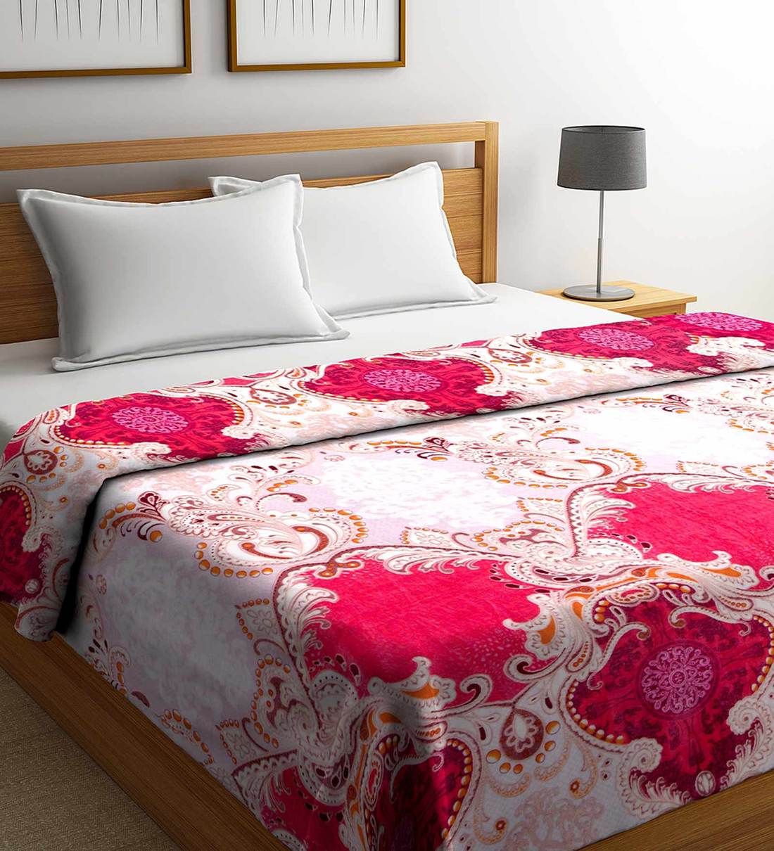 Buy Pink Polyester 230 GSM Double Bed AC Room Blanket by Neudis at 59
