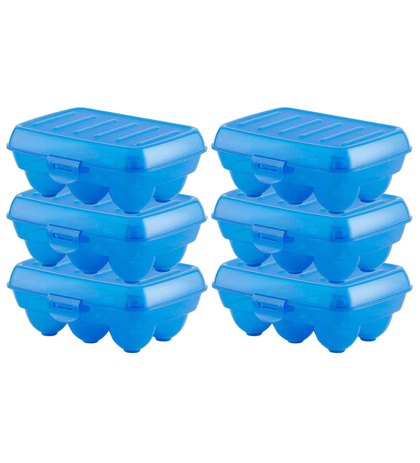 Buy Portable 6 Eggs Blue Plastic (Set of 6) Egg Trays at 50 OFF by