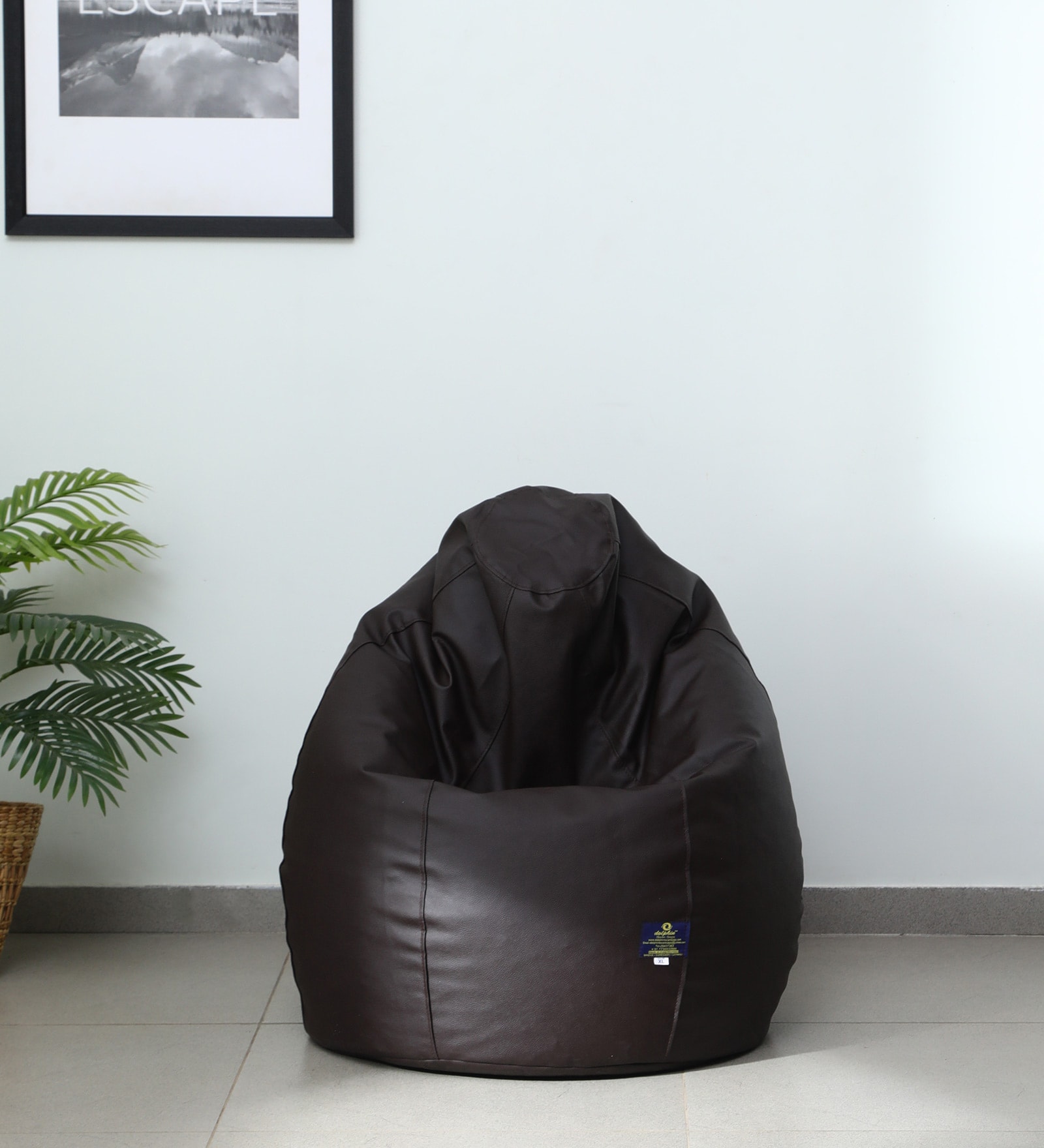 Buy Premium XXL Leatherette Bean Bag with Beans in Brown Colour at 5