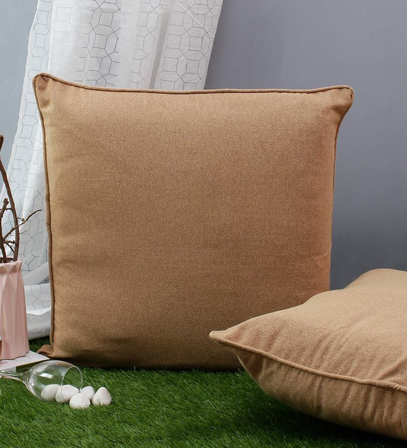 Buy Set Of 2 Solid Pattern Cotton Green Cushion Covers 24 X 24