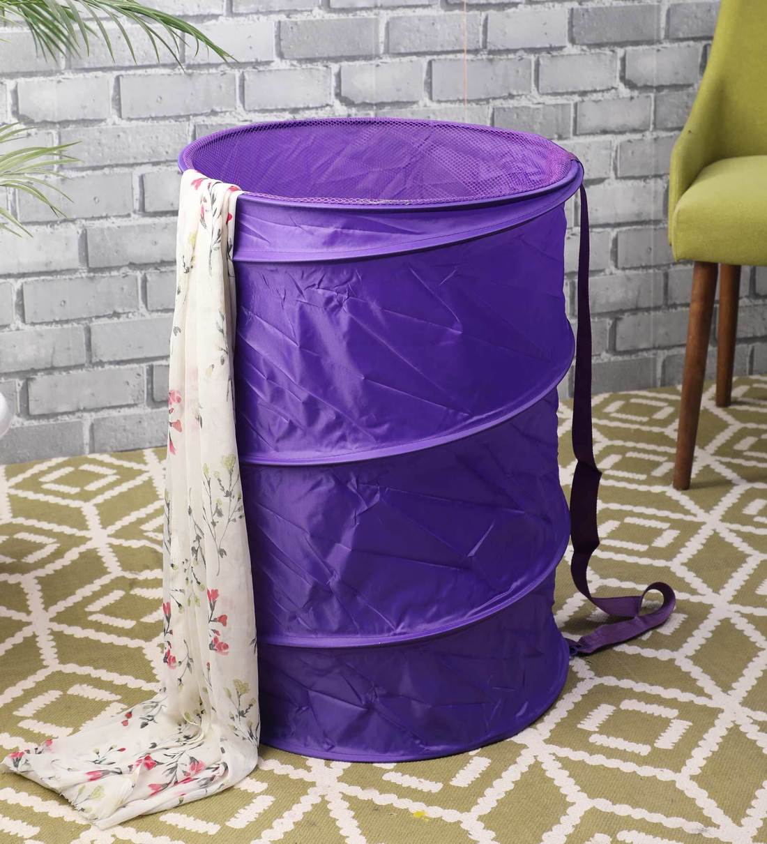 Buy 20 Ltr Polyester Laundry Basket In Purple By Muren at 22 OFF by