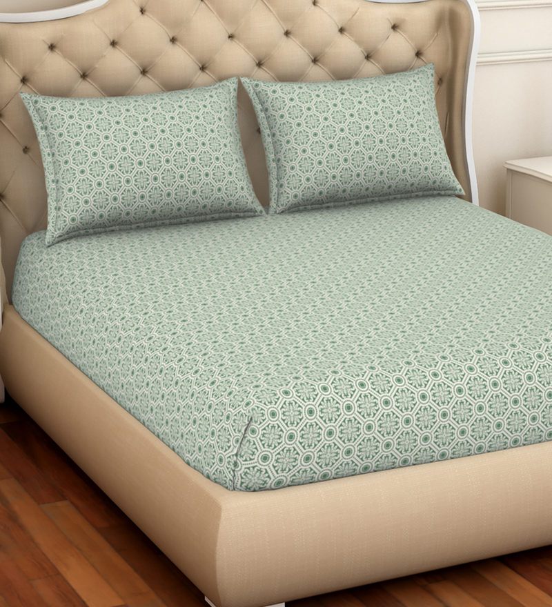 "Buy Cotton 144TC Reversible Double Bedsheet with 2 Pillow Covers by