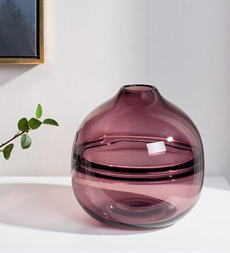 Buy Purple Royal Decoration Glass Vase By Casamotion Online