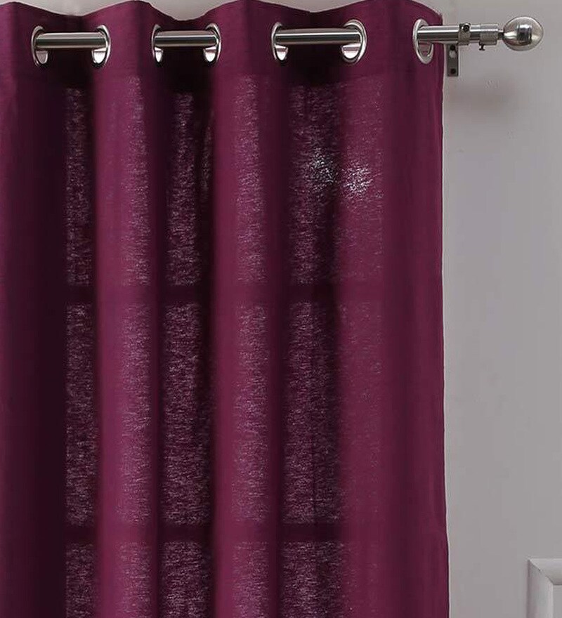 Buy Pindia Purple Polyester 108 X 48 Inch Long Door Curtain Set