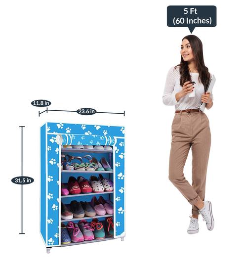 Buy Qida 5 Layer Shoe Rack In Blue Colour By Diy Furniture Online Open Shoe Racks Shoe Racks Furniture Pepperfry Product