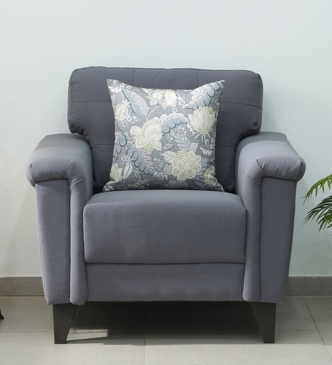 Buy Queenstown Fabric 1 Seater Sofa in Grey Colour at 40 OFF by Urban