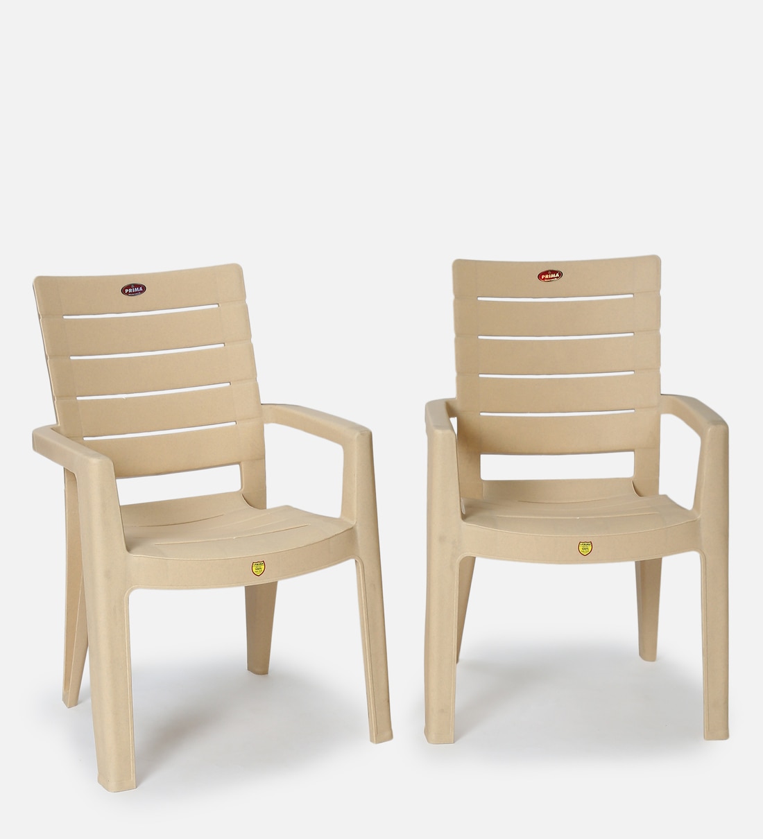 Buy Rado Plastic Plastic Chair in Beige Colour (Set Of 2) Online