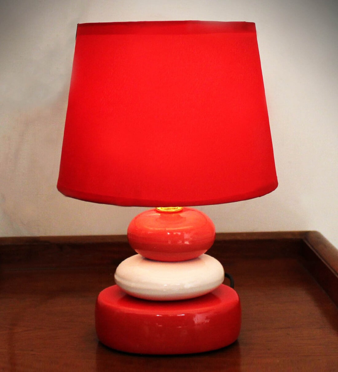 Buy Red Contemporary Table Lamp Shade With Ceramic Base By Tied Ribbons at 30 OFF by Tied
