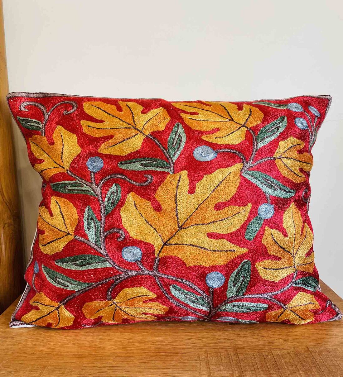 Buy Red Florals Cotton 16 x 16 Inches Cushion Cover by Tesu Online Nature Print Cushion Covers
