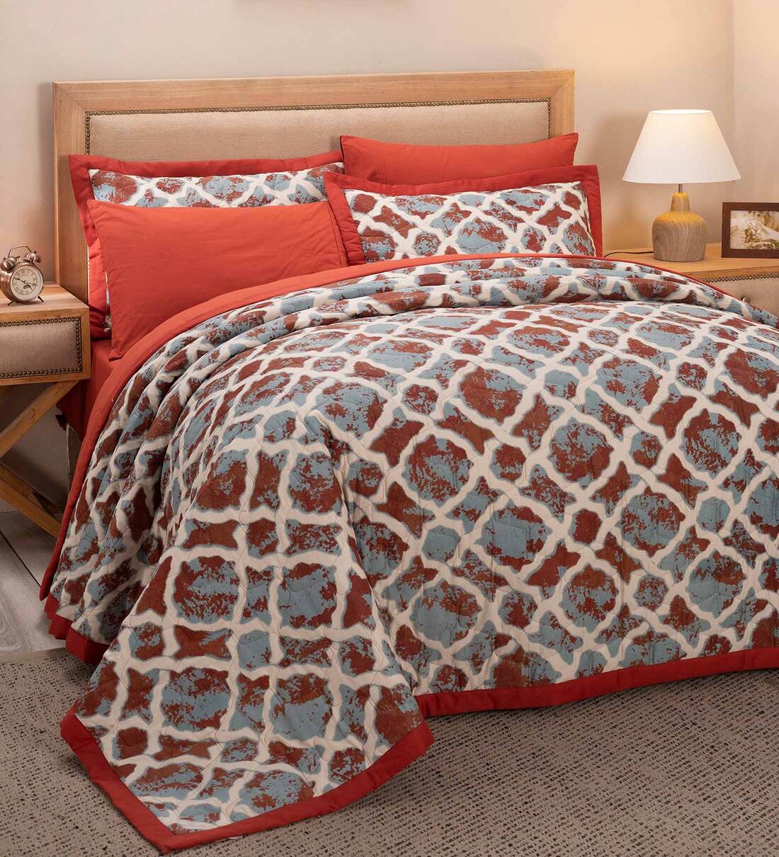 Buy Red Cotton 300 AC Room Double Bed Quilt by Maspar at 100 OFF by
