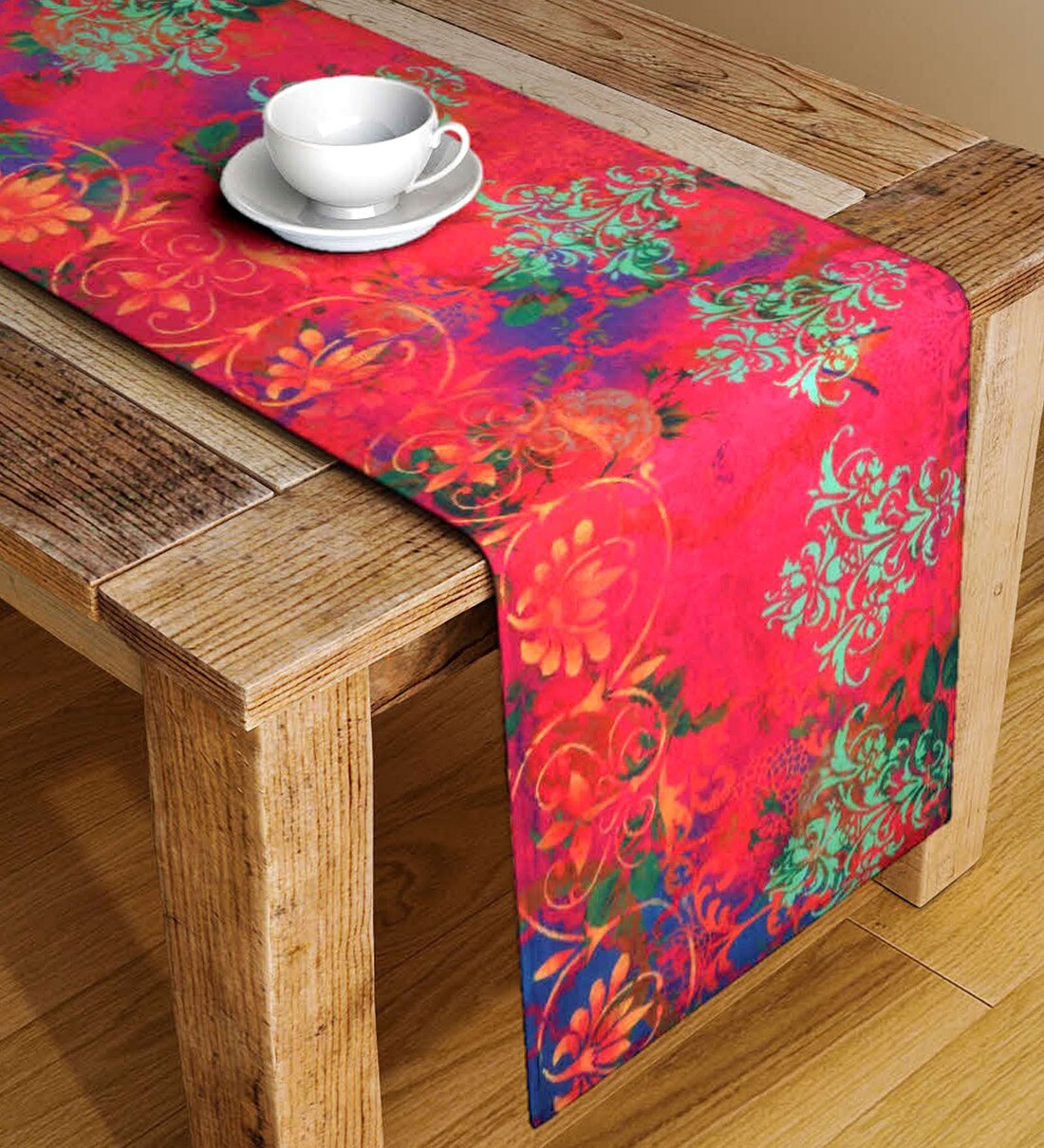 Buy Red Cotton Table Runner 71 Inches x 15 Inches by Houzzcode at 82