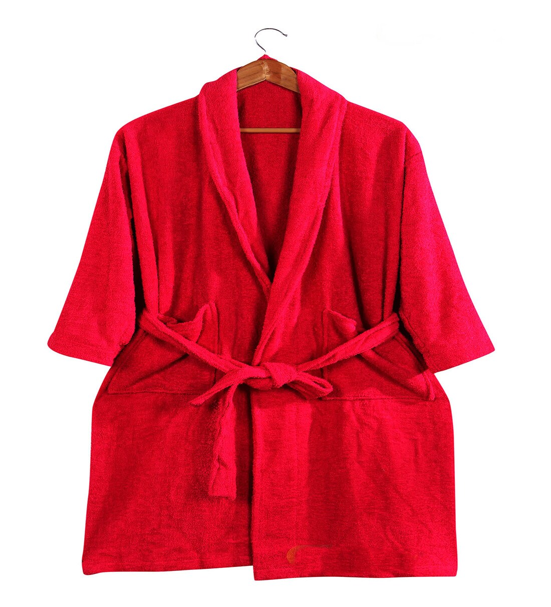 Buy Red Solid Cotton Unisex Bathrobe (XL) By Cotton Trendy at 40 OFF