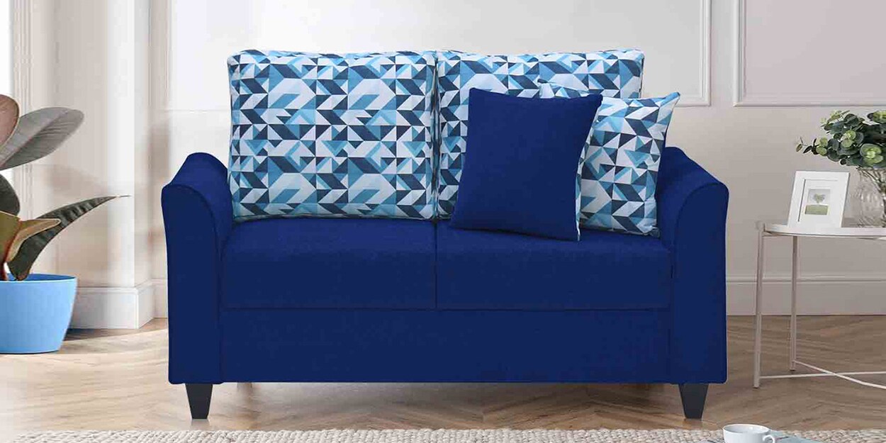 Buy Regal Fabric 2 Seater Sofa in Blue Colour Online Modern 2 Seater Sofas 2 Seater Sofas