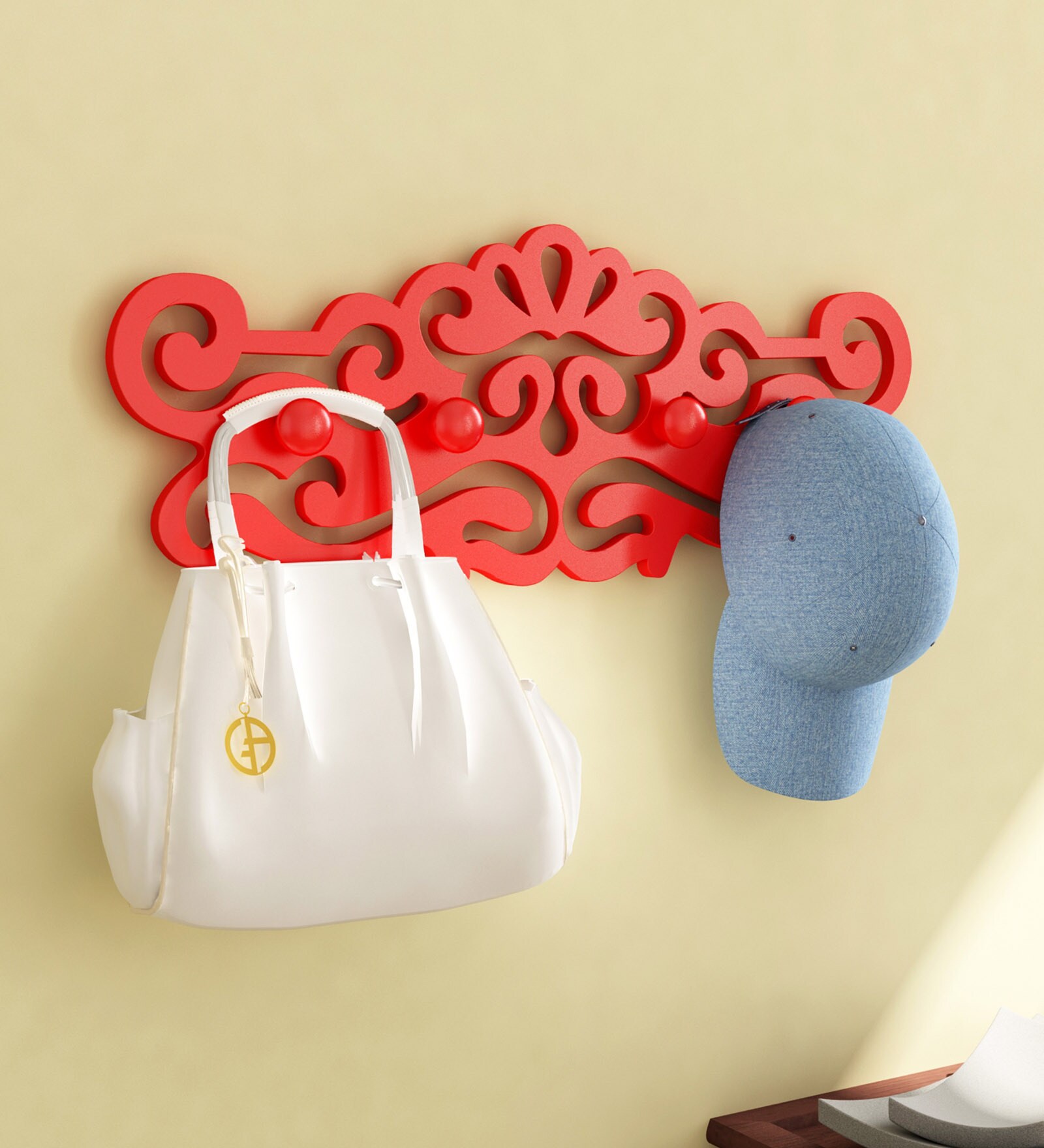 Buy Red Engineered Wood Wall Hanger by Home Sparkle at 58 OFF by Home