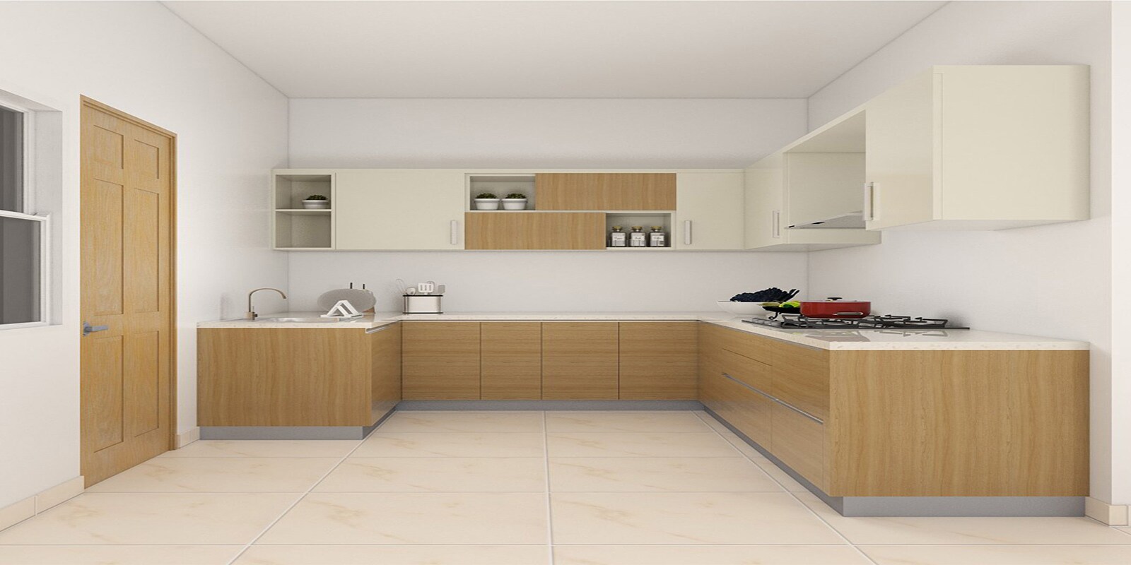 Buy Reed U Shaped Modular Kitchen Designed in BWR Ply Online U Shaped